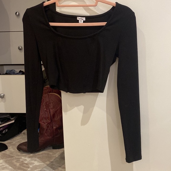 Garage Long Sleeve Corset-Style Long Sleeve Tee - Picture 3 of 4